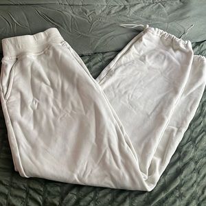Cream Sweatpants with Drawstrings
